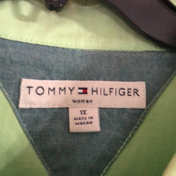 Tommy Hilfiger Light Green Jean Jacket Ladies 1X - Picture 5 of 9